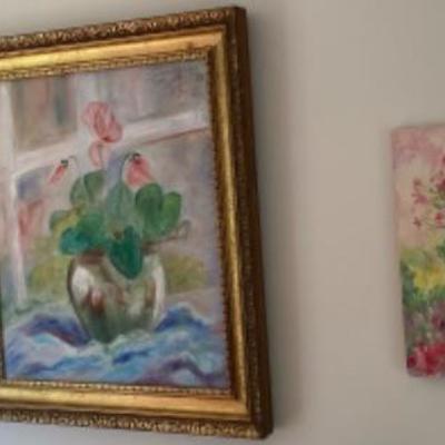 Lot # 658 Floral Paintings 