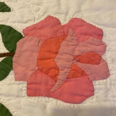Lot # 659 Handmade Rose Quilt 