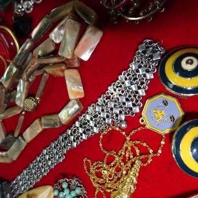 Costume Jewelry Lot -23, Rhinestones, Necklaces, Misc Earrings, Some Broken, Some Wearable, Great Lot! 
