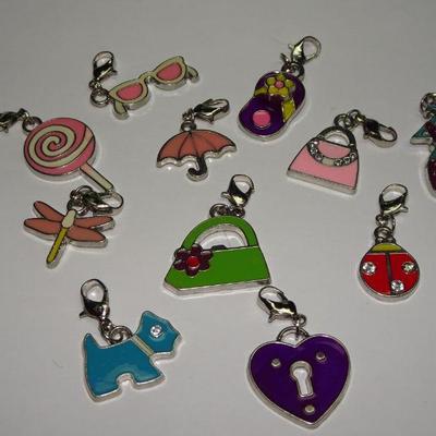 Summer Time Fun Charms, Kids Charms, Lady Bug, Dragon Fly, Sun Glasses, Purse, Flip Flop and more! 