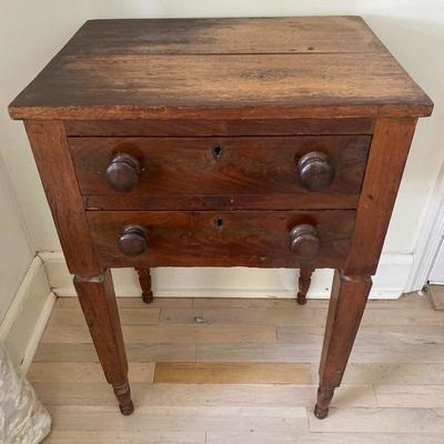 Lot # 694 Antique Two Drawer Mahogany Stand 