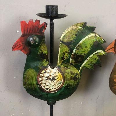 #107 ROOSTER Candle Sticks 