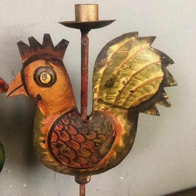 #107 ROOSTER Candle Sticks 