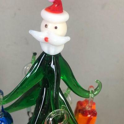 #118 SMALL Glass Christmas tree and ornaments 
