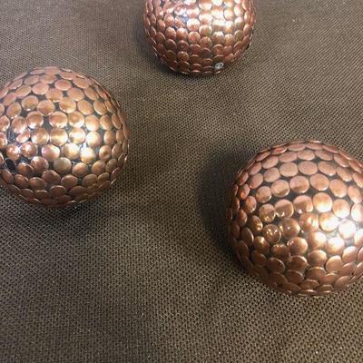 #120 3 Copper Nail head balls for decoration 