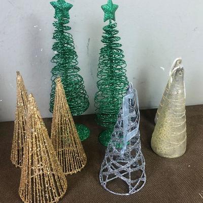 #122 Christmas tree assortment Wire, Mercury Glass