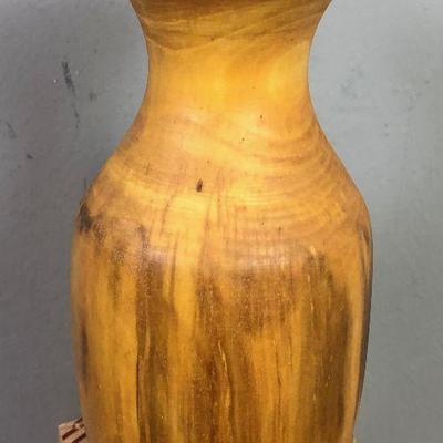 #136 Wood Aspen Carved Vase 