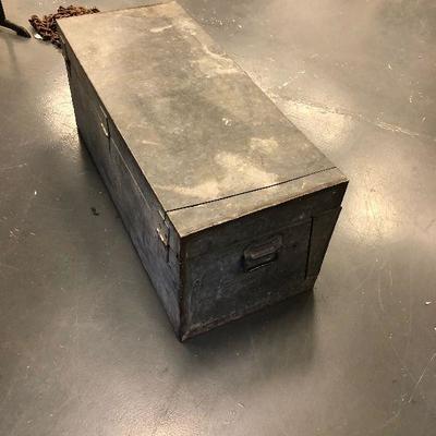 #235 Vintage Galvanized Metal Tool BOX
