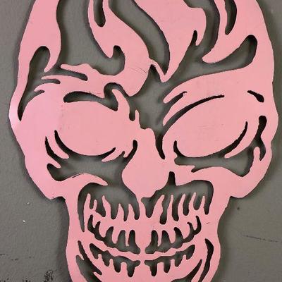 #304 PINK  Metal Skull Cut out