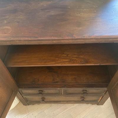 Lot #703 Vintage  Wood carved cabinet 