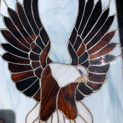 Harley Davidson Motor Cycles Logo and Eagle Stained Glass Window