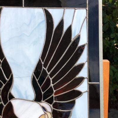 Harley Davidson Motor Cycles Logo and Eagle Stained Glass Window