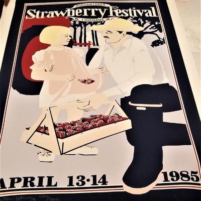 Lot #144  Louisiana Strawberry Festival Poster - 1985  unframed