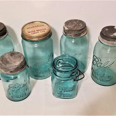 Lot #160  Lot of 6 vintage Bell Jars, including 2 #7s