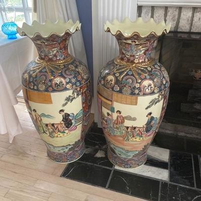 Lot # 709 Pair of Large Oriental Vases 