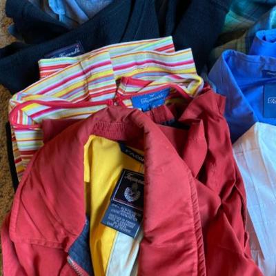 33. Large Lot of Faconnable Tops, Scarves, Jackets, Shirts, etc. (Woman’s Large)