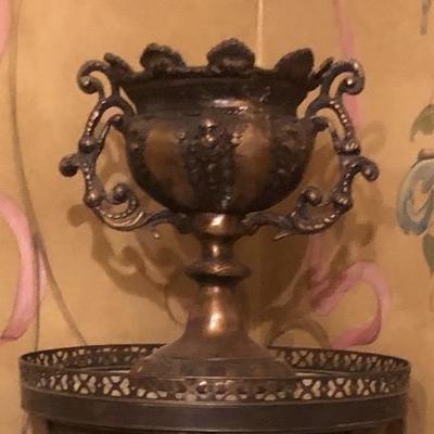 BTH2: Antique Brass Heavy Compote. Very Ornate! Exquisite!