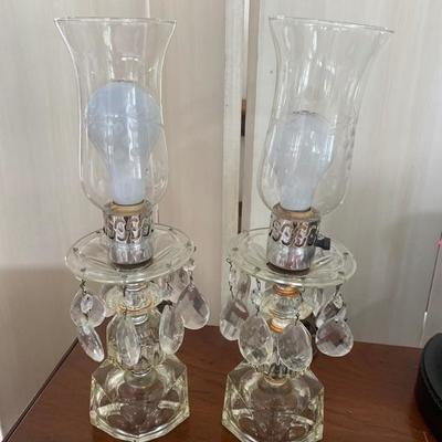 Lot # 720 Antique Glass Lamps with Prism 