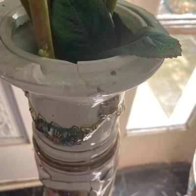 Lot # 723 Large Oriental Jar with Capodimonte Vase 