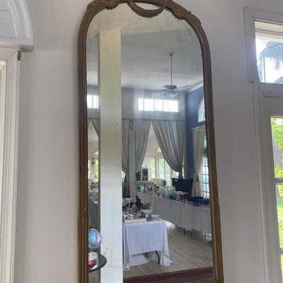 Lot # 736 Large Gold painted Art Deco Mirror 