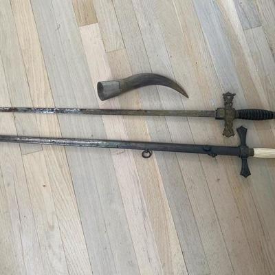 Lot # 739 Pair of Antique swords 