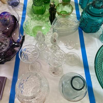 Lot # 761 Green Glassware lot 