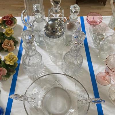 Lot #764 Glass Decanter barware lot 