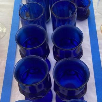 Lot # 772 Blue glassware lot 