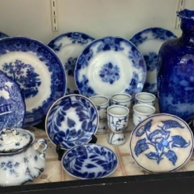 Lot # 785 Lot of Flow blue China 