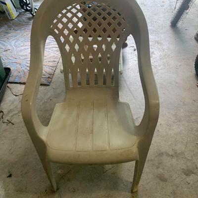 Lot 447 White Plastic Lawn Chair