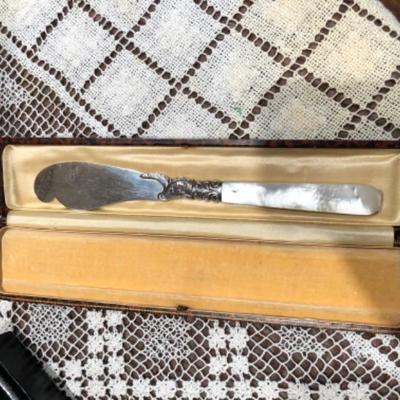 101. Sterling Silver Candlesticks, Bowl, Knife
