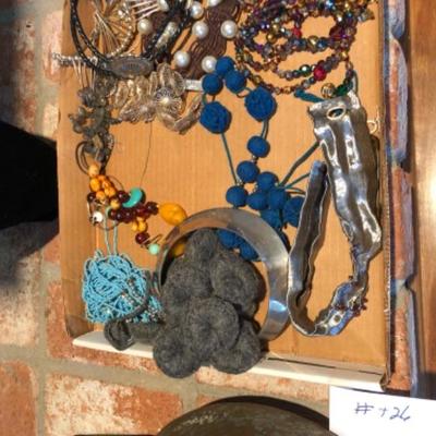 126. Jewelry Necklace, Turquoise, Felt