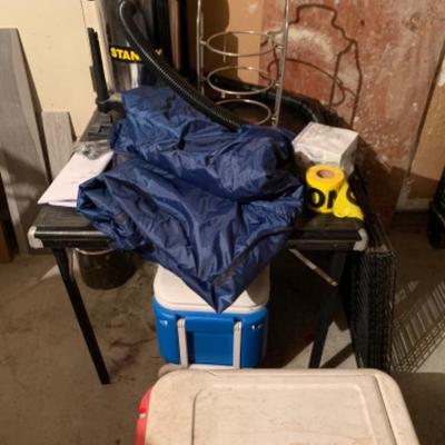 146. Stanley Dry Vac, Pair of Igloo Coolers, Dog Crate, Travel Blanket