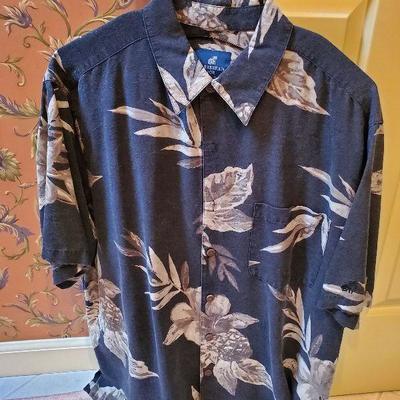 CL-17:  silk Hawaiian shirt and golf shirt lot
