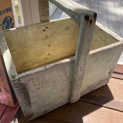 Lot # 818 Antique Wooden Chest w/ Tool Caddy and Seagull