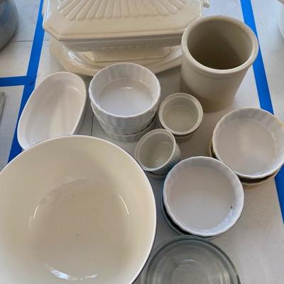 Lot #826 Large Pyrex & White Ironstone Set 