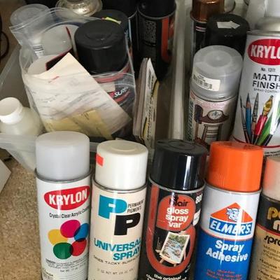 Lot # 1202 Spray paints, & Glue guns