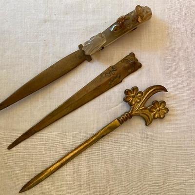 Lot # 853 Antique Frog And brass letter openerâ€™s