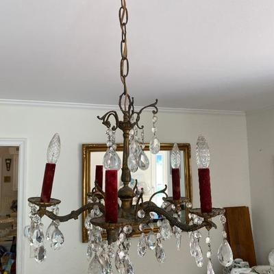 Lot # 868 Crystal chandelier with glass prisms