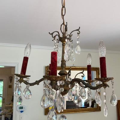 Lot # 868 Crystal chandelier with glass prisms
