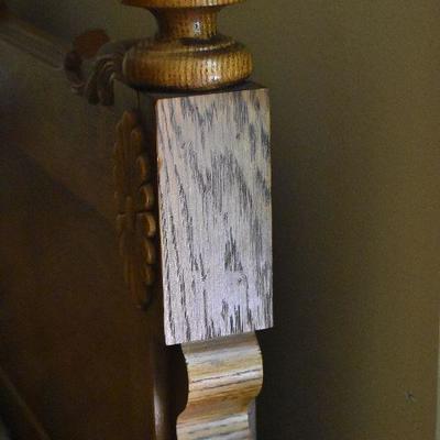 Vintage Oak Headboard - Queen Sized Bed