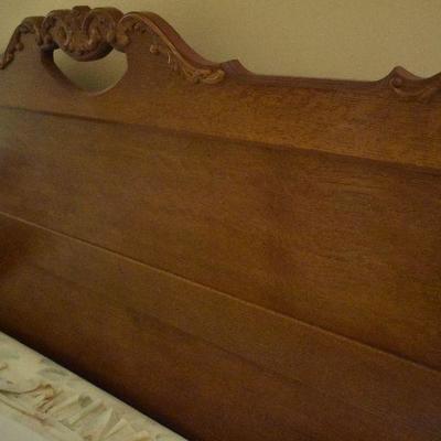 Vintage Oak Headboard - Queen Sized Bed