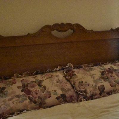 Vintage Oak Headboard - Queen Sized Bed