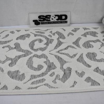 Runner Rug Blur Damask Natural Gray. SEE DESCRIPTION, 23