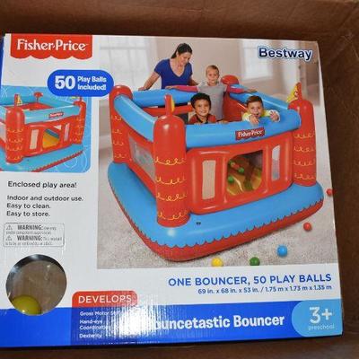 Fisher-Price Bouncetastic Bounce House & 50 Balls. Untested. As Is, $60 Retail