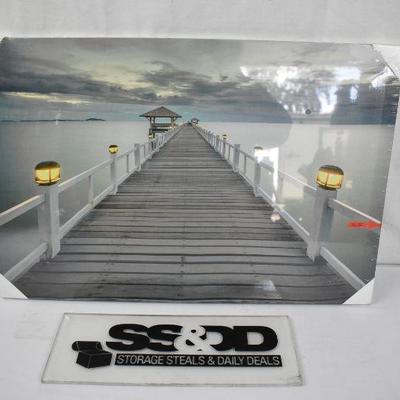 Canvas Art, Pier with lights, Damage on the BACK. 16