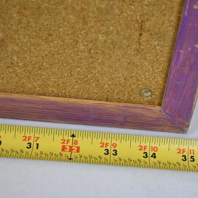 Framed Cork Board, frame is painted purple