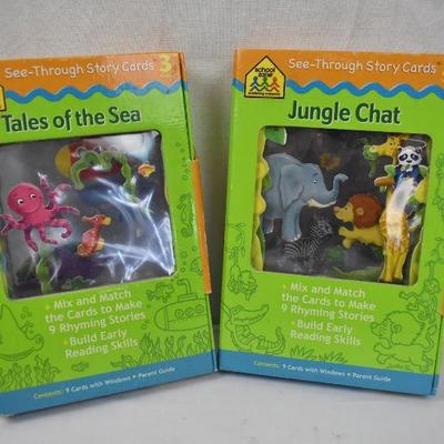 See-Through Story Cards, 2 Sets: Tales of the Sea & Jungle Cat