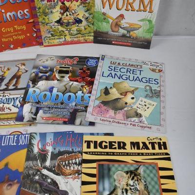 32 Paperback Books for Kids: Tiger Math -to- Why Are You Fighting, Davy?