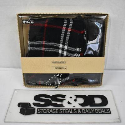 Men's Scarf & Leather Gloves - New